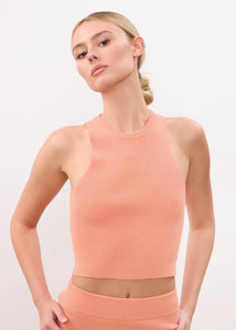 Coral Ribbed Crop Tank - West Channel Rd
