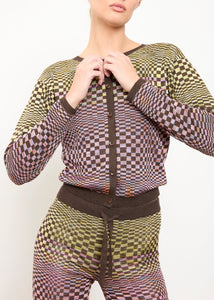 Psychedelic Checkered Cardigan - West Channel Rd