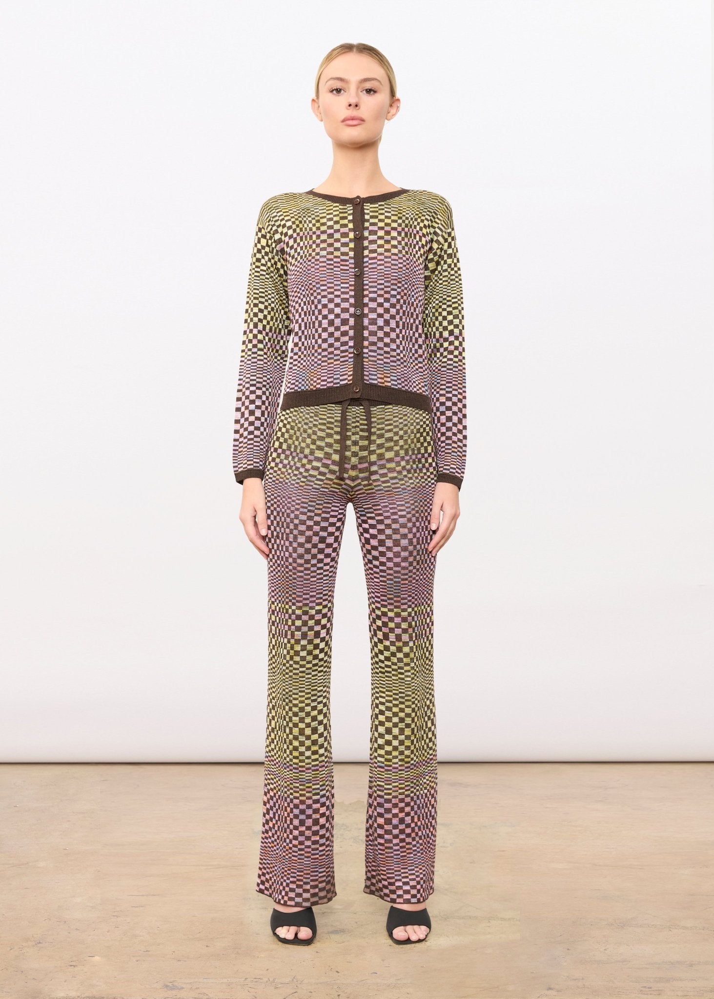 Psychedelic Checkered Cardigan – West Channel Rd