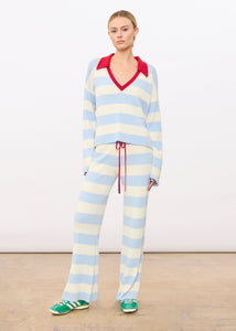 Striped Ribbed Knit Polo - West Channel Rd