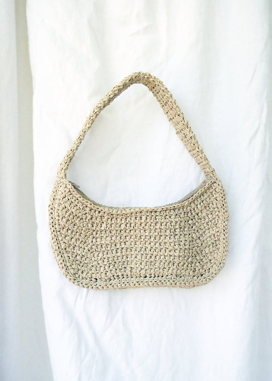 Hand-Crocheted Raffia 90's Mini Bag